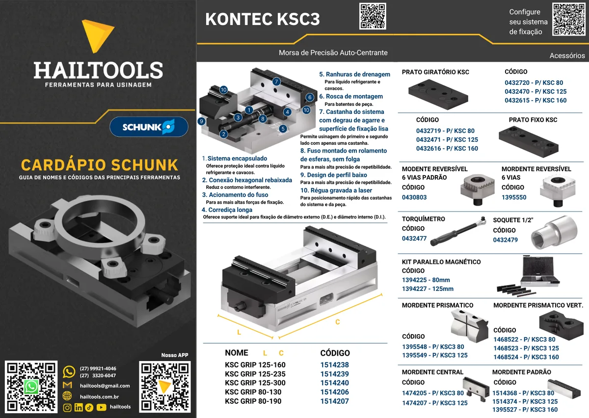 Cardápio SCHUNK — escolha fácil — SCHUNK