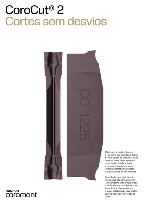 Capa: CoroCut 2 -CO — geometria para corte
