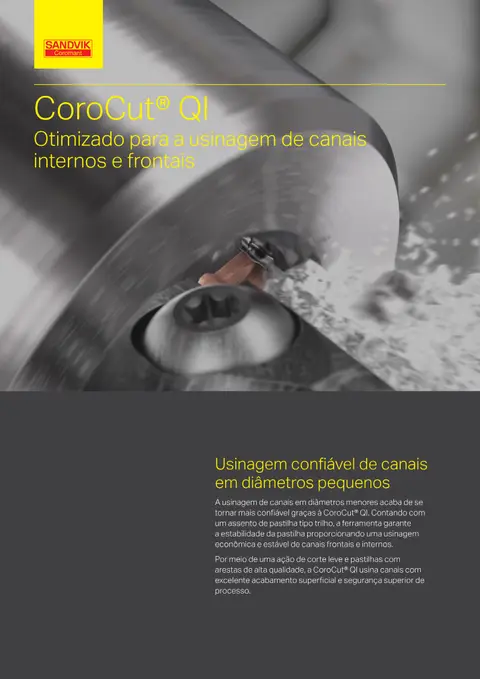 Capa: CoroCut QI — canais internos e frontais em diâmetros pequenos