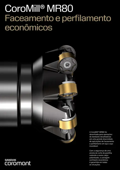 Capa: CoroMill MR80 — desbaste em faceamento e perfilamento