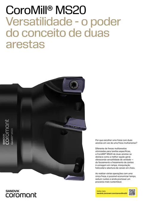 Capa: CoroMill MS20 — versatilidade das duas arestas (anúncio)