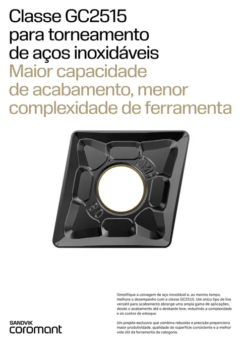 Capa: Classe GC2515 (M15) — torneamento de inox