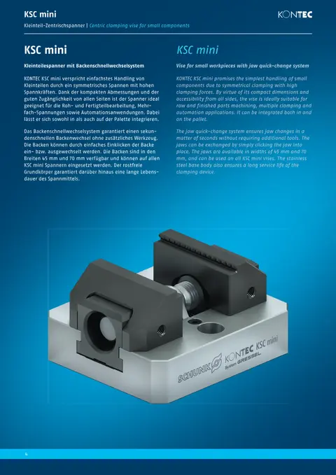 Capa: KONTEC KSC mini — morsa autocentrante compacta